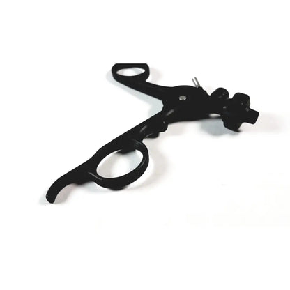 Black metal endoscopic surgical instrument with ergonomic clickline plastic handle and adjustable components by karl storz