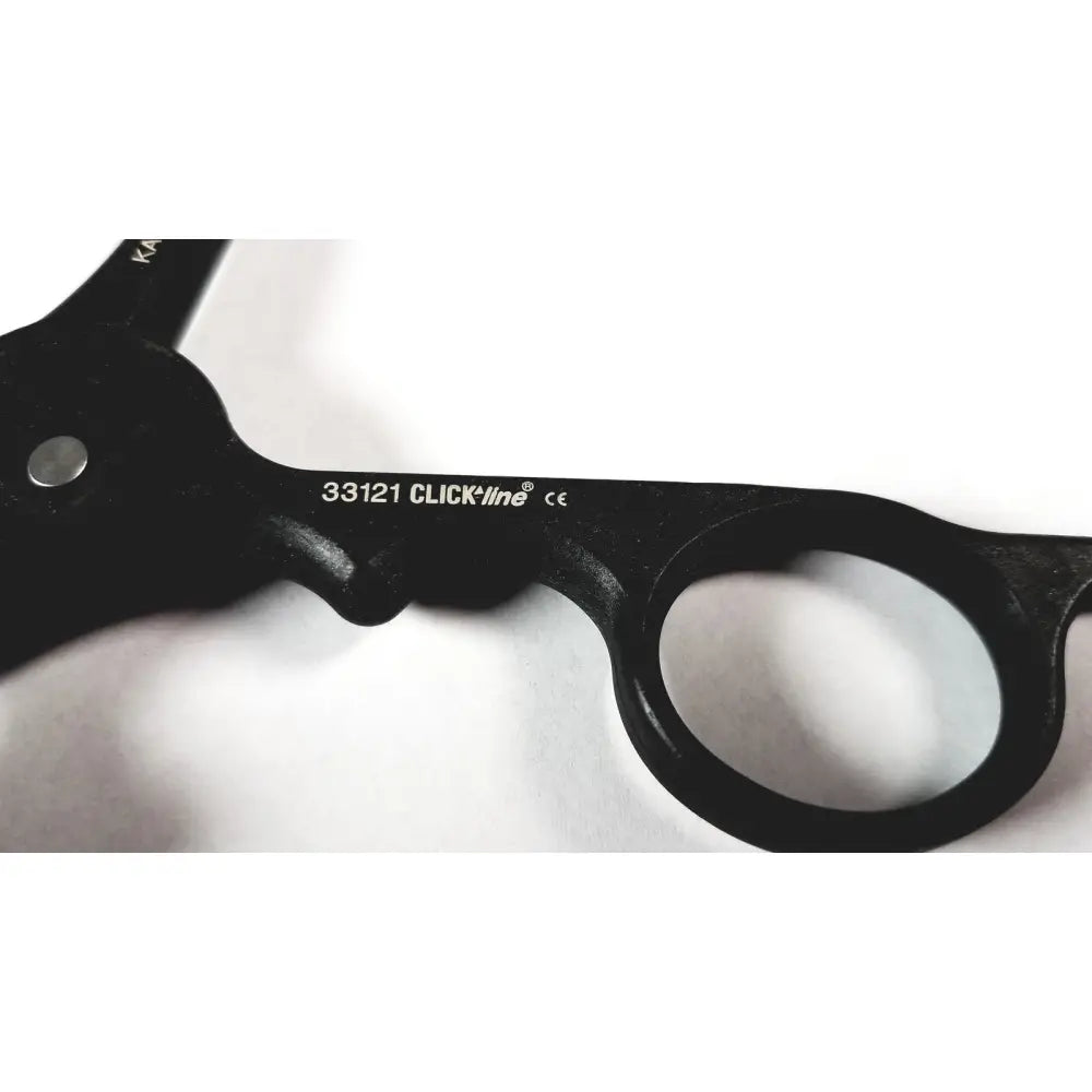 Black plastic-handled karl storz clickline plastic handle endoscopic surgical instrument with 33121 engraving