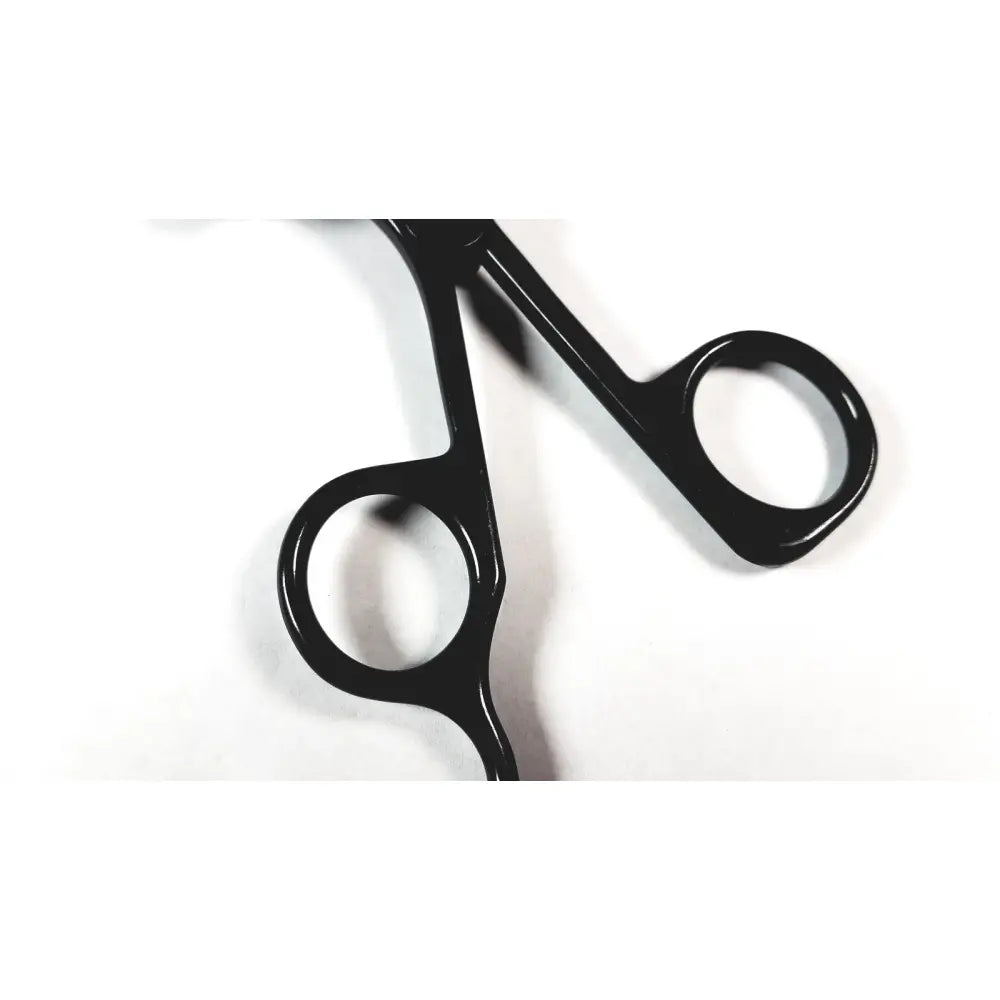 Karl Storz 33121 clickline plastic handle pistol grip scissors in black plastic designed for endoscopy surgical use