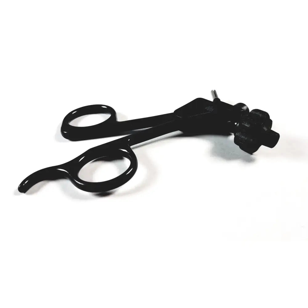 Black Karl Storz 33121 clickline plastic handle pistol grip endoscopy surgical forceps with ergonomic textured grip