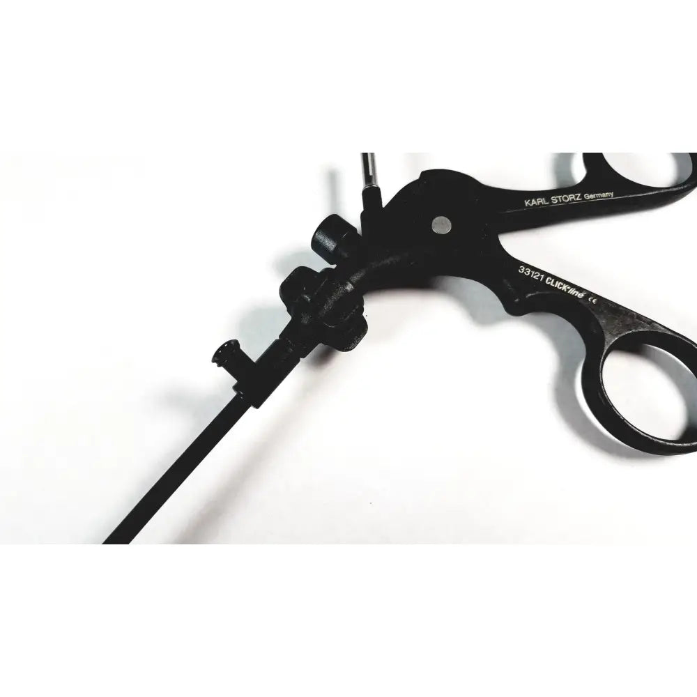 Black karl storz 33121 endoscopy handle with ergonomic handles and slender articulated shaft for medical equipment use