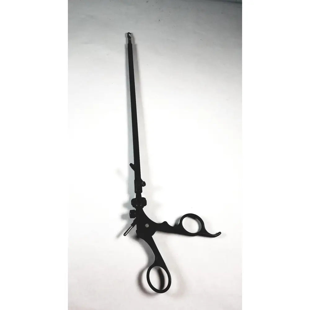 Karl Storz black surgical handle with long slender handle and curved ergonomic grips for reuse medical endoscopy