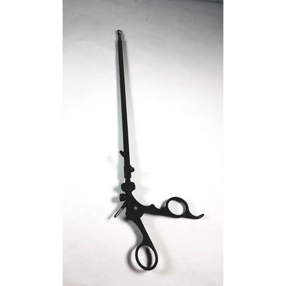 Karl Storz black surgical handle with long slender handle and curved ergonomic grips for reuse medical endoscopy