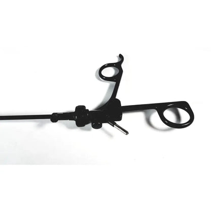 Black karl storz laparoscopic tool with clickline handle and insulated shaft featuring ergonomic design