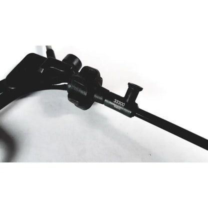 Black karl storz clickline handle with textured grip and engraved serial number 33300 insulated shaft laparoscopic tool