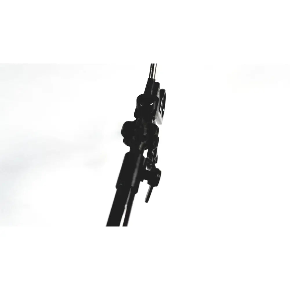Black metal monopolar surgical handle tripod head by karl storz with adjustable clamps and central column for precise control