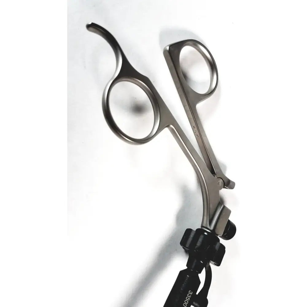 Stainless steel karl storz clickline handle surgical scissors with ergonomic handles and black shaft laparoscopic surgical base