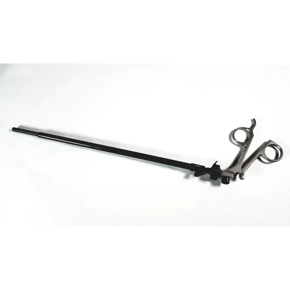 Black and silver karl storz clickline handle with articulated joint and shaft laparoscopic surgical tool with finger loops