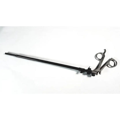 Black and silver karl storz clickline handle with articulated joint and shaft laparoscopic surgical tool with finger loops