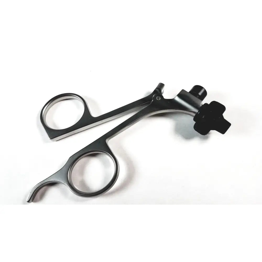 Black metal surgical forceps with clickline metal handle and pistol grip adjustable mechanism by karl storz