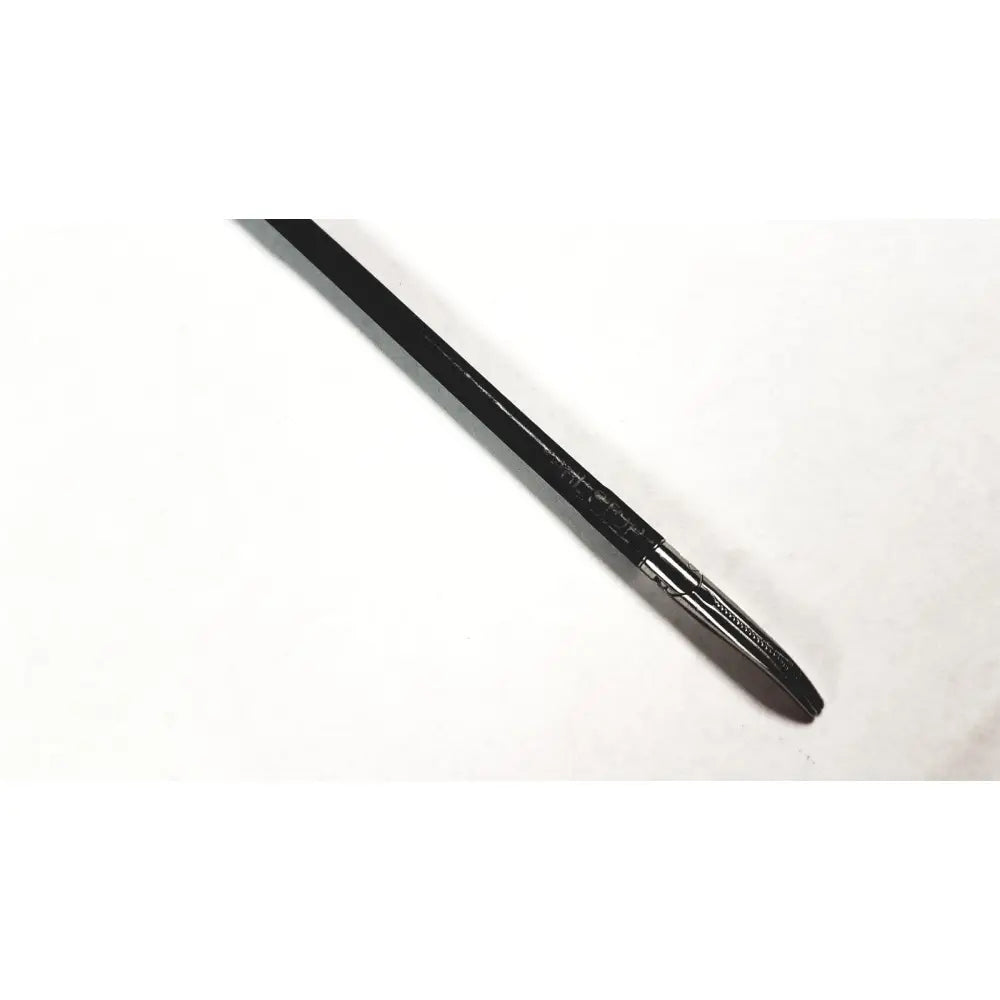 Black pen with sleek metallic clip and fine-point tip shown alongside karl storz clickline bowel grasper laparoscopic instrument