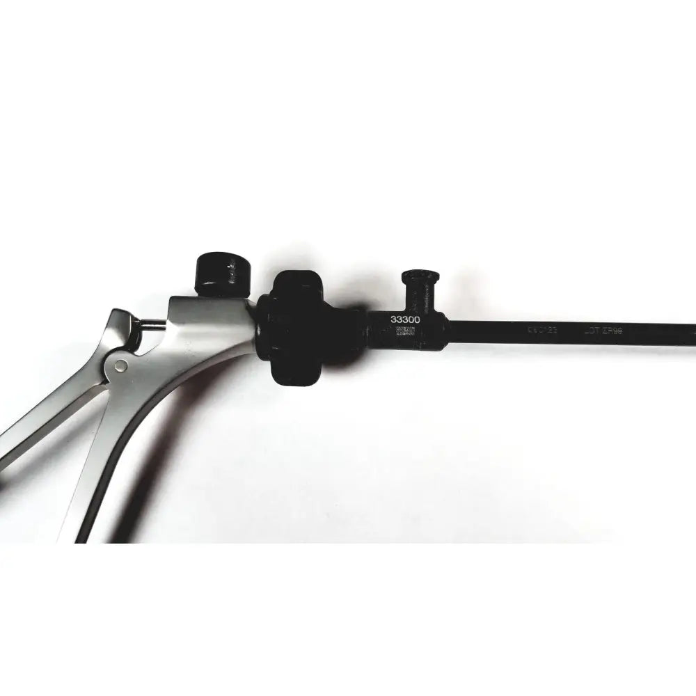 Karl storz clickline bowel grasper laparoscopic instrument in black and silver with textured grip labeled 33300 on shaft