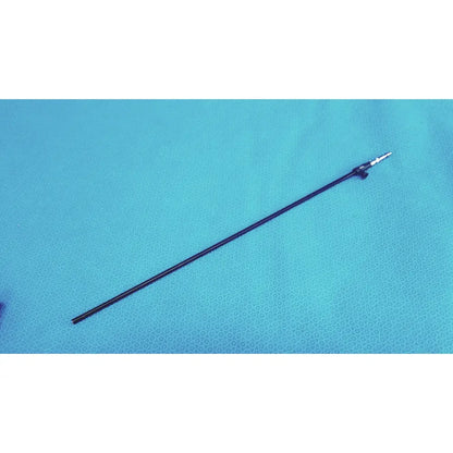 Black karl storz outer tube clickline instrument with metallic tip and jointed mechanism for surgical use
