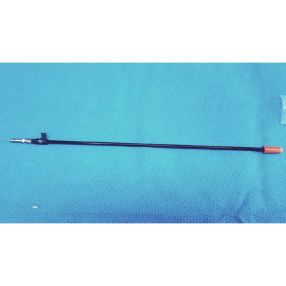 Black karl storz 33300 outer tube clickline instrument with metallic tip and orange cap for surgical use