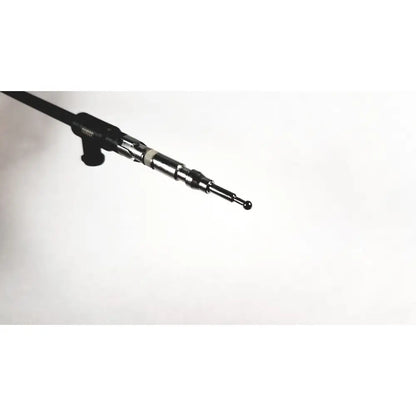 Black and silver medical endoscope with sleek segmented design karl storz 33300mw clickline scissors insert