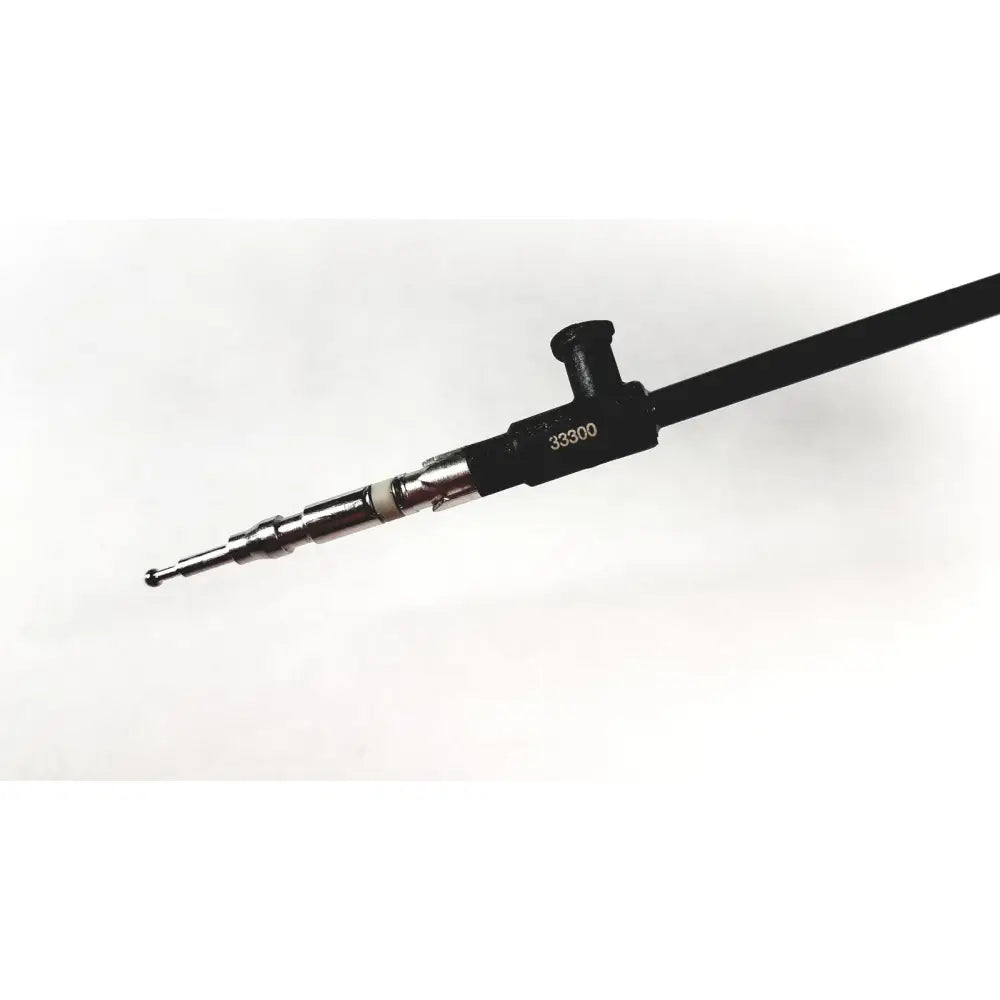 Black and silver karl storz 33300mw clickline scissors insert industrial probe with numbered identifier 33300 on body