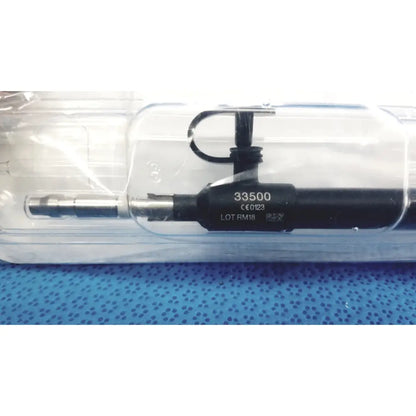 Black and silver Karl Storz 33500 clickline insulated outer sheath tube with textured grip for surgical use