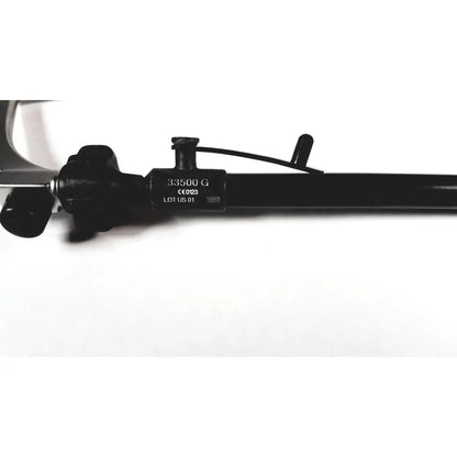 Black karl storz clickline shaft laparoscopic surgical instrument with metallic handle and engraved markings stainless steel