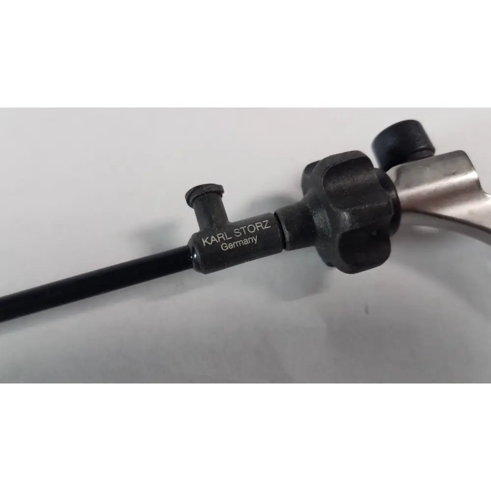Black and silver karl storz clickline surgical endoscope handle engraved karl storz germany for medical use