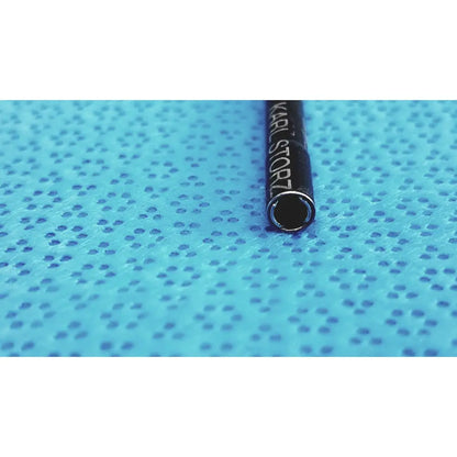 Black karl storz clickline insulated outer sheath surgical instrument with metallic interior and engraved branding