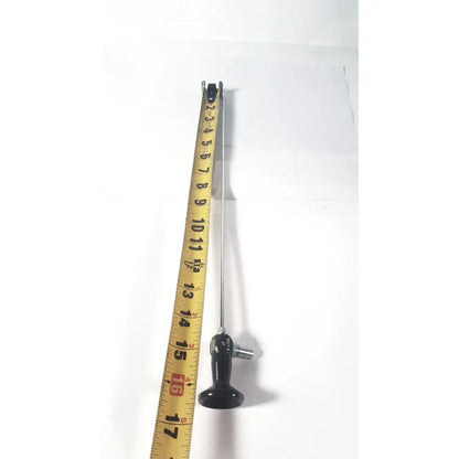 Slender metallic karl storz hopkins 10327 a 0 degree arthroscope with black ergonomic handle and silver joints