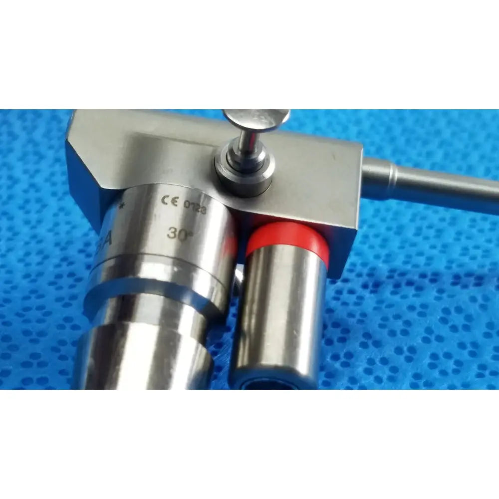 Stainless steel karl storz hopkins 30º autoclavable telescope with red cap and engraved markings for surgical use