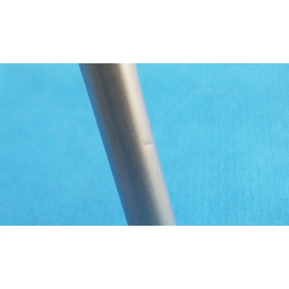 A sleek metallic cylindrical karl storz hopkins 0 degree autoclavable laparoscope with a smooth reflective surface