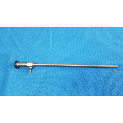 Silver karl storz hopkins ii 0° 26003 aa autoclavable laparoscope endoscope with black cap and valve near handle