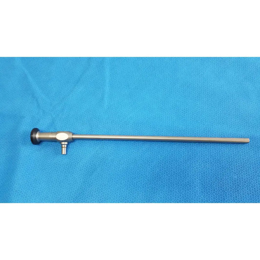 Silver karl storz hopkins ii 0° 26003 aa autoclavable laparoscope endoscope with black cap and valve near handle