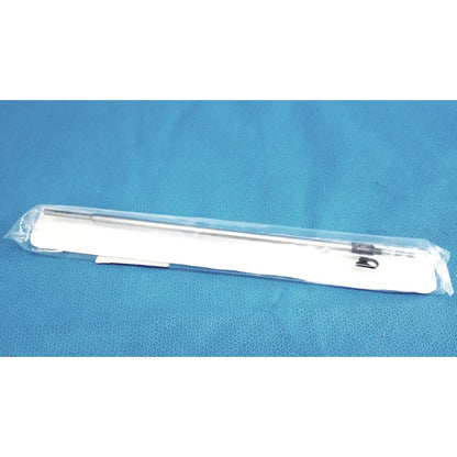 A sleek metallic karl storz ref 33500m clickline metalouter tube with polished chrome finish and black plastic components