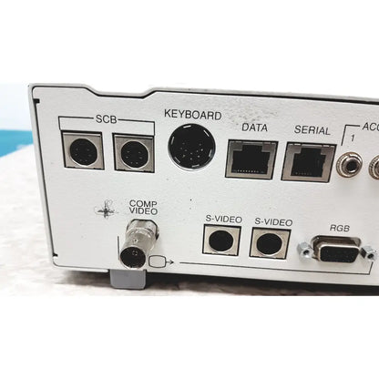 White industrial-grade karl storz scb image 1 hub with multiple ports including scb keyboard and video connectors back view