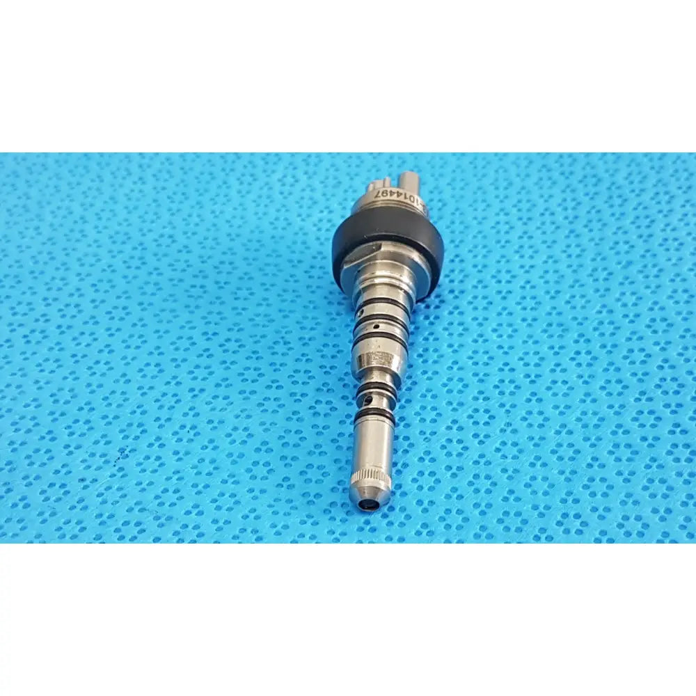 Silver metallic pin 460led coupler with black rubber grip and engraved serial number for dental handpiece connector