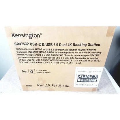 Kensington SD4750P USB-C & USB Dual 4K Docking Station Docking Station, new product photo 6