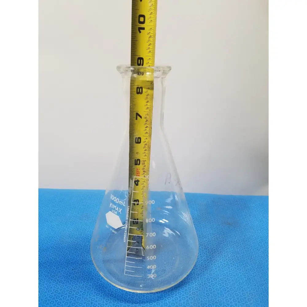 Kimax 1000 mL Erlenmeyer Flask – Borosilicate Glass Laboratory Vessel Erlenmeyer Flask, second-hand product photo 2