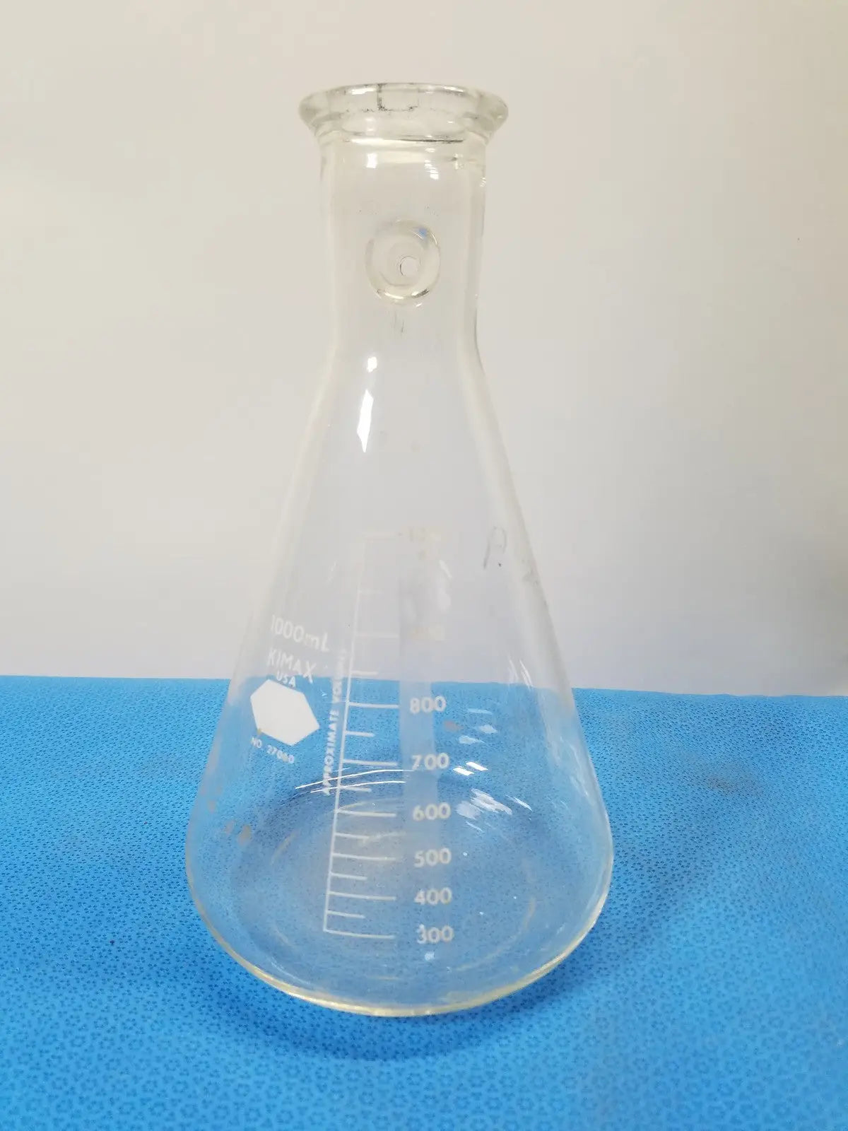 Kimax 1000 mL Erlenmeyer Flask – Borosilicate Glass Laboratory Vessel Erlenmeyer Flask, second-hand product photo 1