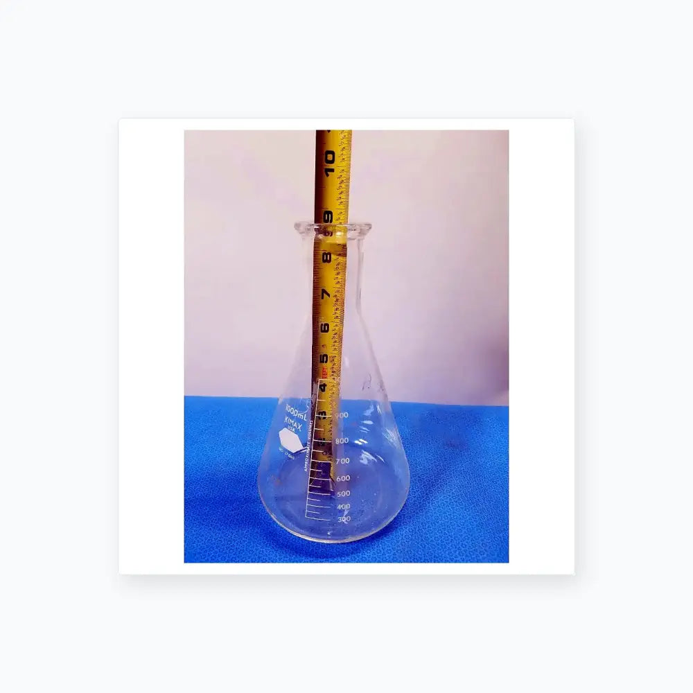 Kimax 1000 mL Erlenmeyer Flask – Borosilicate Glass Laboratory Vessel Erlenmeyer Flask, second-hand product photo 2