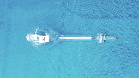 KIMAX 500mL Gilson Separatory Funnel w/ PTFE Key Stopcock & 29/32 Socket Separatory Funnel, second-hand product photo 1