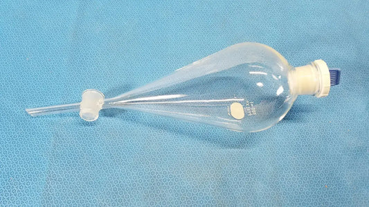 Kimax 500mL Squibb Separatory Funnel with Neck Borosilicate Lab Glass Separatory Funnel, second-hand product photo 1