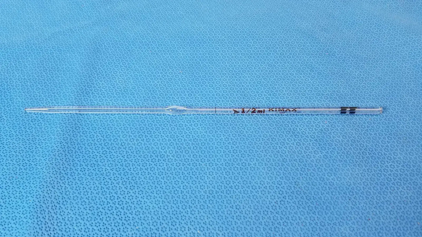 KIMAX Class A Glass Bulb, 1/2 mL, Reusable Laboratory Volumetric Ware Laboratory Glassware, second-hand product photo 1