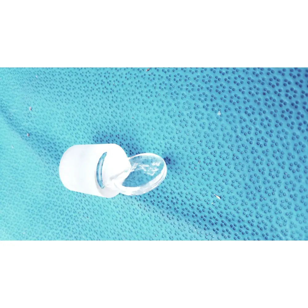 Clear plastic water bottle cap with white rounded top and transparent ring for kimax glass separatory funnel 500 ml