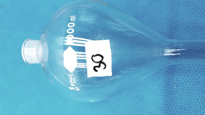Kimble KIMAX KIMAX Kimble 1000 mL Squibb Separatory Funnel with #27 Stopper – Borosilicate Gl Separatory Funnel, second-hand product photo 1