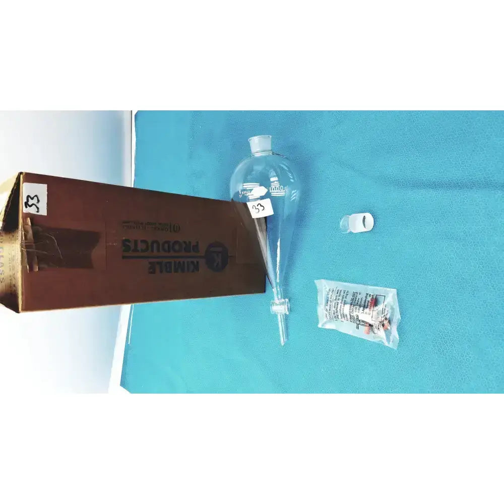 Kimble KIMAX KIMAX Kimble 1000 mL Squibb Separatory Funnel with #27 Stopper – Borosilicate Gl Separatory Funnel, second-hand product photo 10