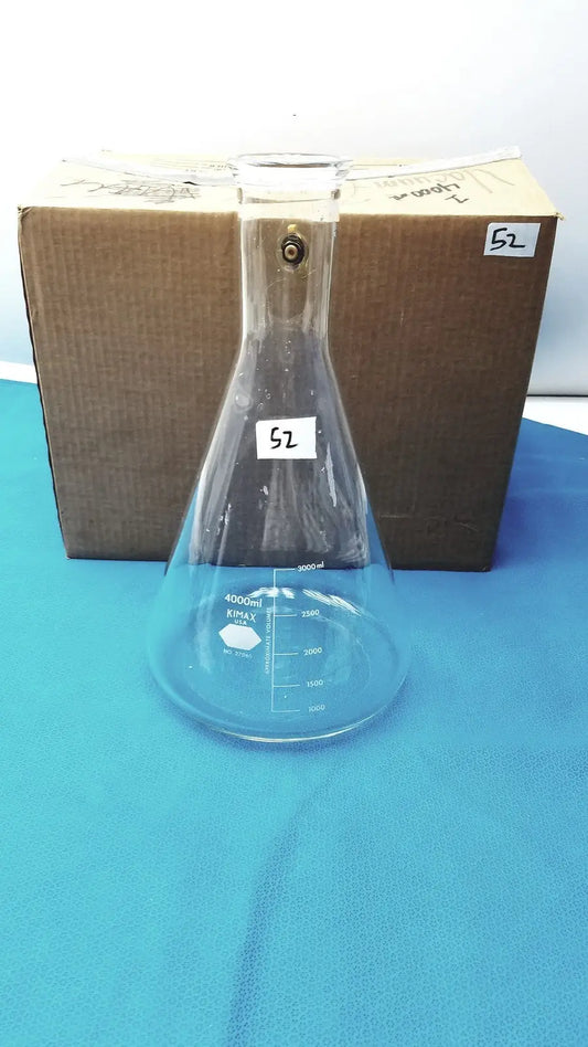 Kimax Kimble Filter Flask Heavy Duty Glass USA Vintage Labware No. 27065 4000mL Laboratory Glassware, second-hand product photo 1