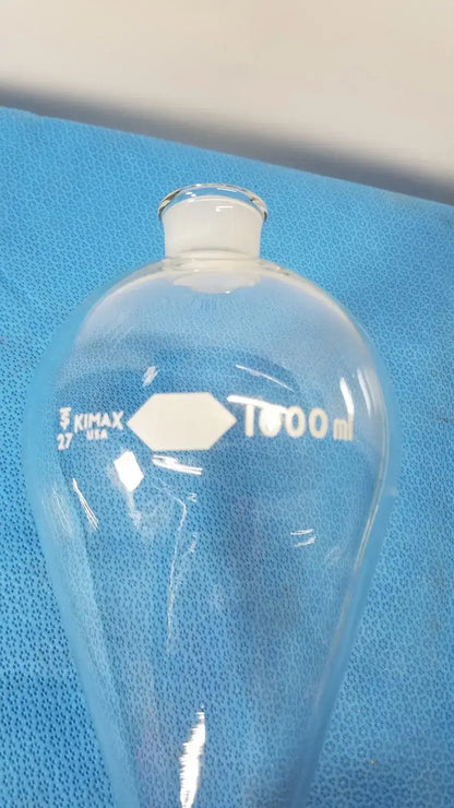 Kimax Kimble Separatory Funnel, 1000 mL, Borosilicate Glass, Laboratory Ware Separatory Funnel, second-hand product photo 2