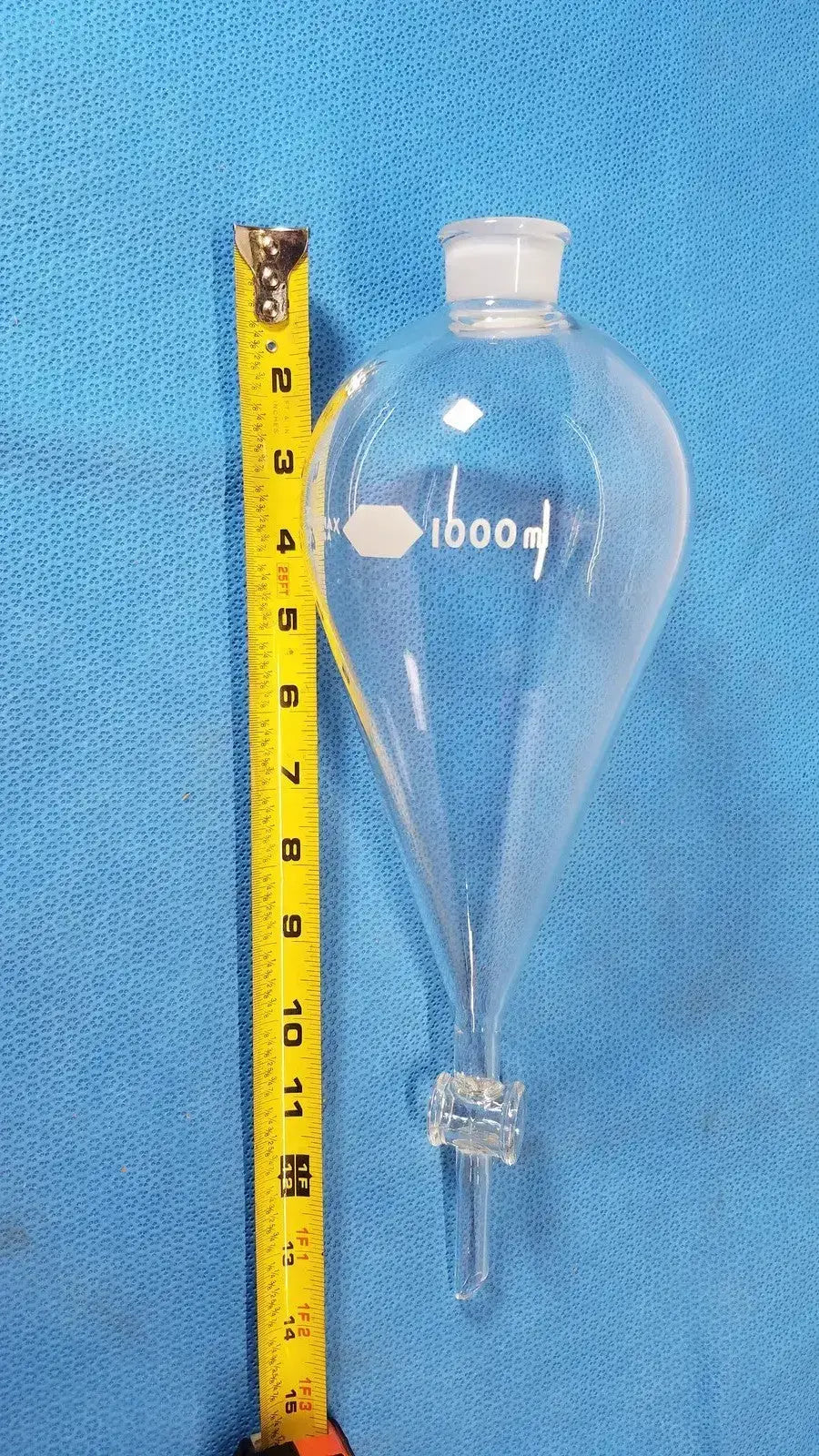 Kimax Kimble Separatory Funnel, 1000 mL, Borosilicate Glass, Laboratory Ware Separatory Funnel, second-hand product photo 5