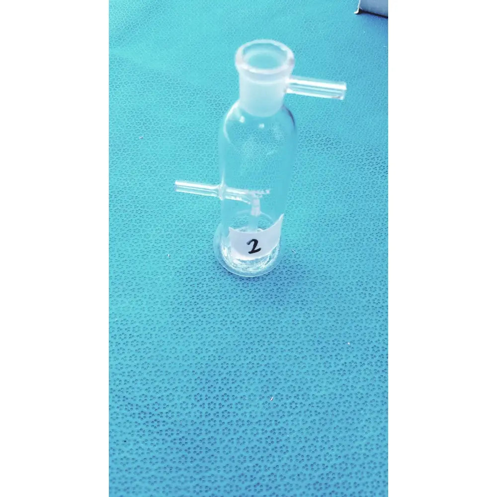 Kimax Lab Gas Absorption Bulb Flask CO2 Washing with Side Tubes Laboratory Glassware, second-hand product photo 1