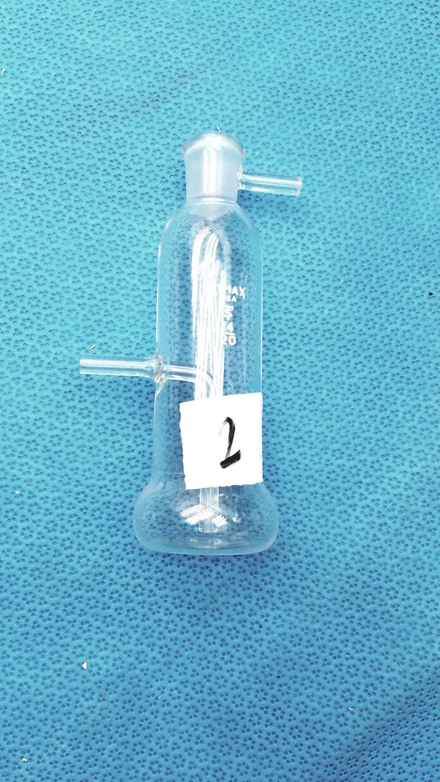 Kimax Lab Gas Absorption Bulb Flask CO2 Washing with Side Tubes Laboratory Glassware, second-hand product photo 6