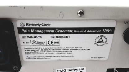 Kimberly Clark PMG-115-TD Advanced Pain Management Generator - Untested Pain Management Generator, as-is (for parts) product photo 6