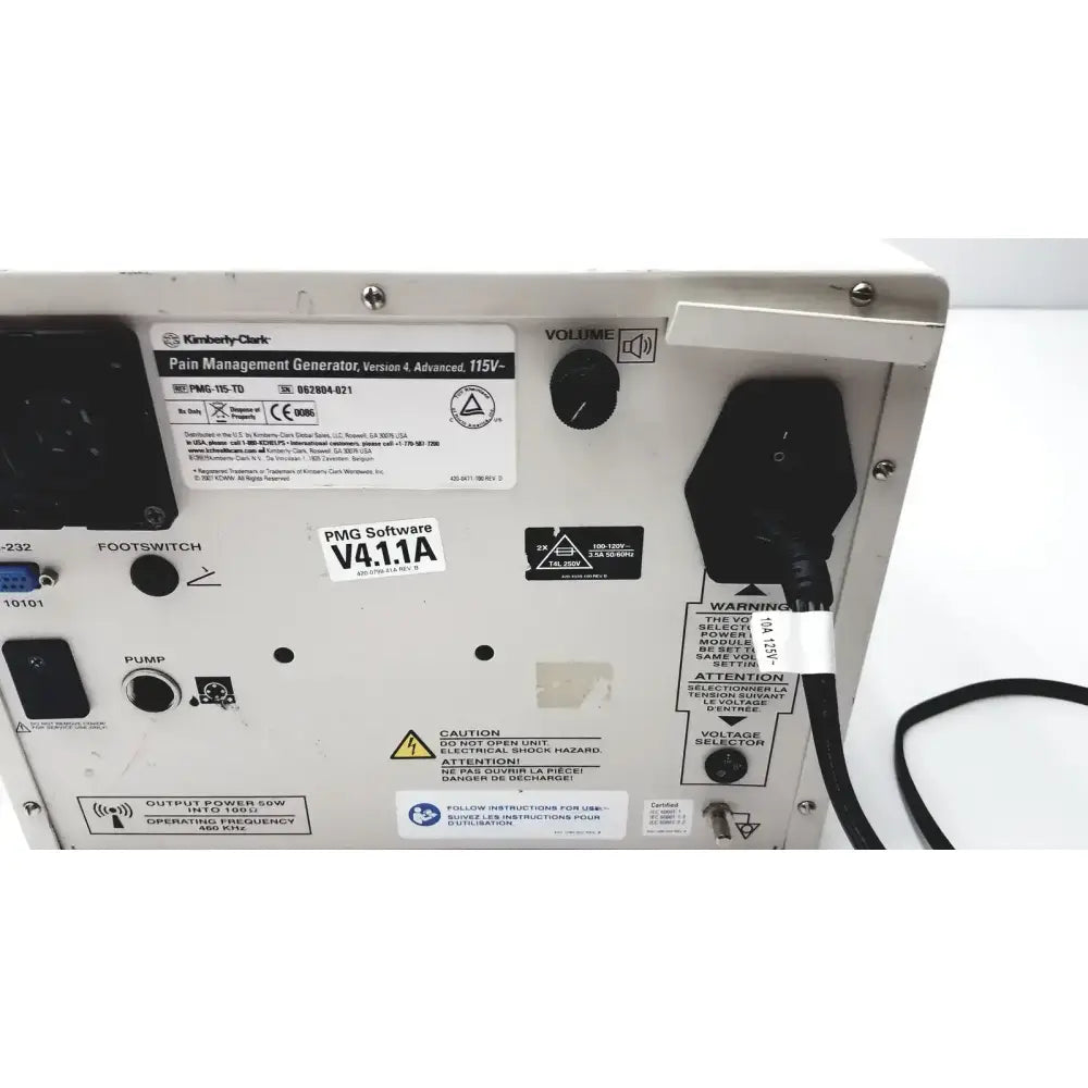 Kimberly Clark PMG-115-TD Advanced Pain Management Generator - Untested Pain Management Generator, as-is (for parts) product photo 9