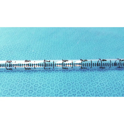 Clear 10ml glass measuring pipette kimble kimax-51 with black markings made of borosilicate for precise lab use